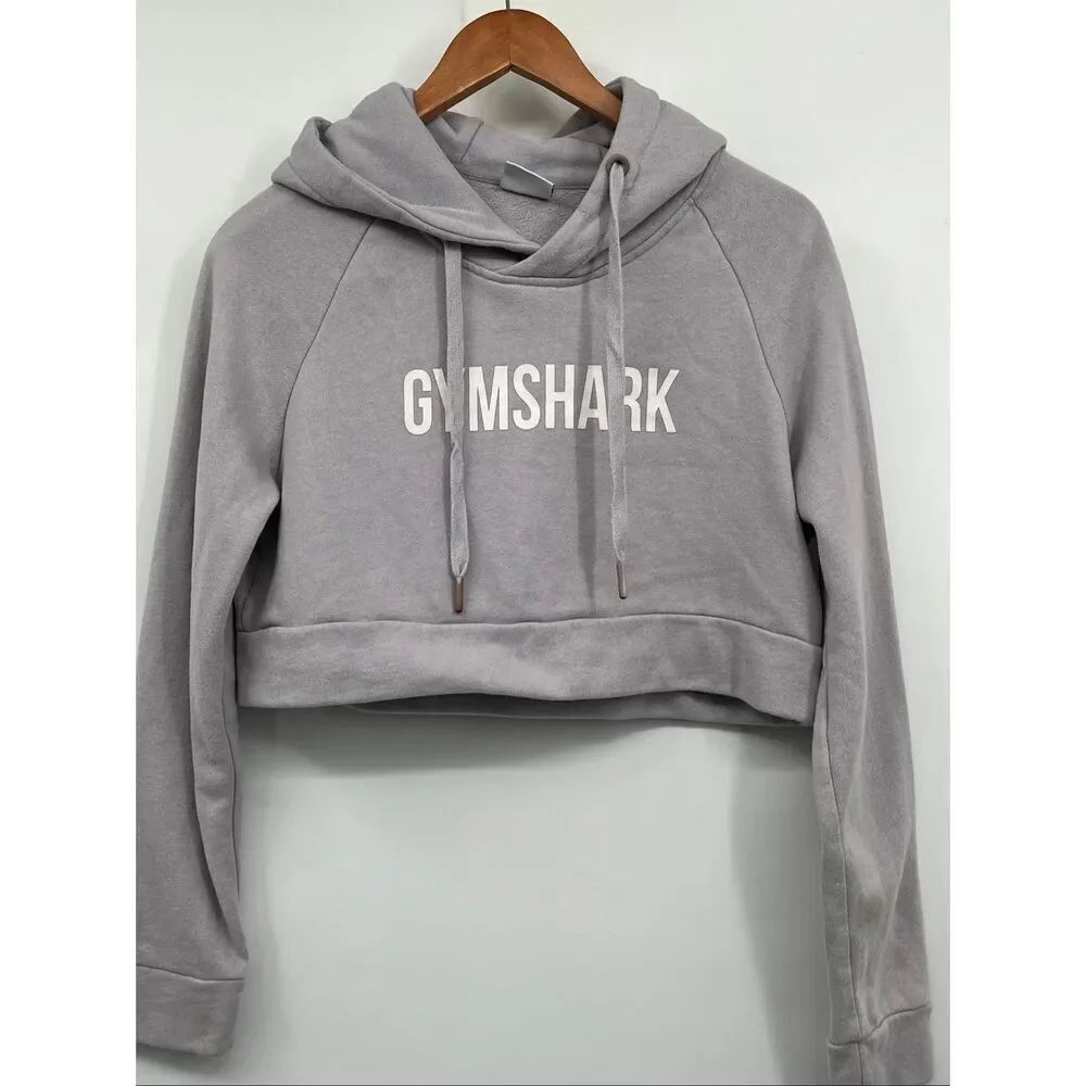 Gymshark Light Purple Cropped Crest Hoodie Pullover Athletic Sweatshirt Small